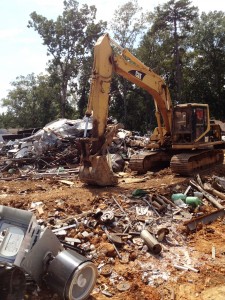 Track Hoe Moving Scrap Track hoe moving scrap